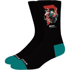 Primitive Skate Men's X My Hero Academia Izuku Midoriya Anime Black Crew Socks